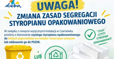 Czysty styropian opakowaniowy do żółtego pojemnika lub PSZOK